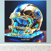 Fantasy Niedlich Football Blue Helm Leinwanddruck (Insitu (Holzboden))