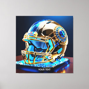 Fantasy Niedlich Football Blue Helm Leinwanddruck
