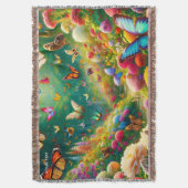 Fantasy Niedlich Forest Blume Schmetterlinge Decke (Vorderseite Vertikal)