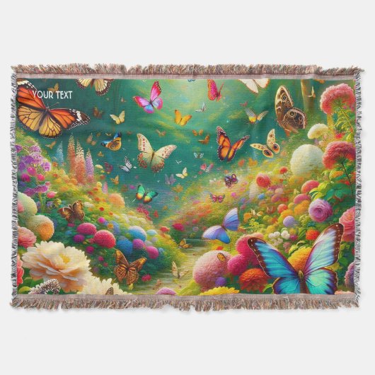Fantasy Niedlich Forest Blume Schmetterlinge Decke (Vorderseite)