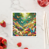 Fantasy Niedlich Forest Blume Schmetterlinge Serviette (Beispiel)