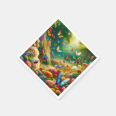 Fantasy Niedlich Forest Blume Schmetterlinge Serviette (Ecke)