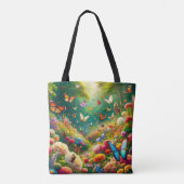 Fantasy Niedlich Forest Blume Schmetterlinge Tasche (Rückseite)