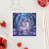 Fantasy Niedlich Forest Deer Girl Serviette (Beispiel)