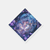 Fantasy Niedlich Forest Deer Girl Serviette (Ecke)