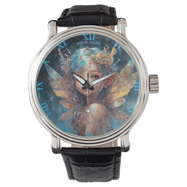 Fantasy Niedlich Forest Rainy Fairy Armbanduhr (Vorderseite)