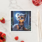 Fantasy Niedlich Fox Cub Kaffee Serviette (Beispiel)