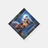 Fantasy Niedlich Fox Cub Kaffee Serviette (Ecke)