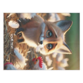 Fantasy Niedlich Fox Feathers Huhn Tischdecke (Vorderseite (Horizontal))