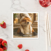 Fantasy Niedlich Fox im Wellness-Center Serviette (Beispiel)