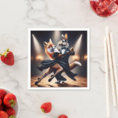 Fantasy Niedlich Fox Rabbit Tango Serviette (Beispiel)