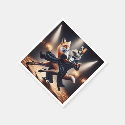 Fantasy Niedlich Fox Rabbit Tango Serviette (Ecke)