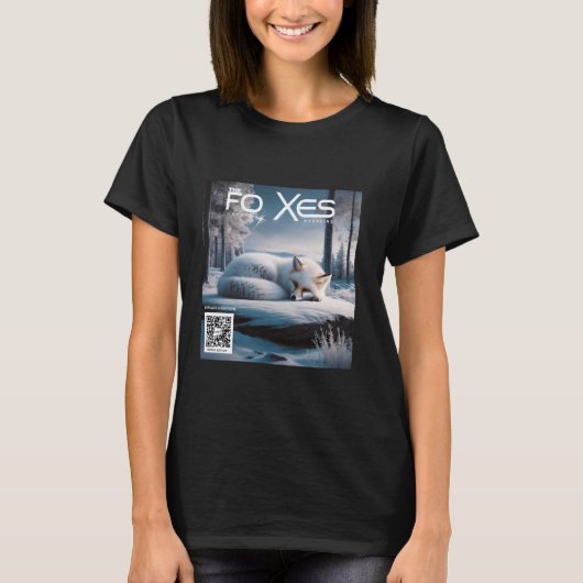 Fantasy Niedlich Fox Winter Magazine T-Shirt (Vorderseite)