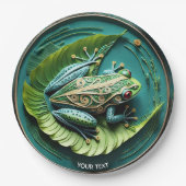 Fantasy Niedlich Frog Blätter Filigree Pappteller (Vorderseite)