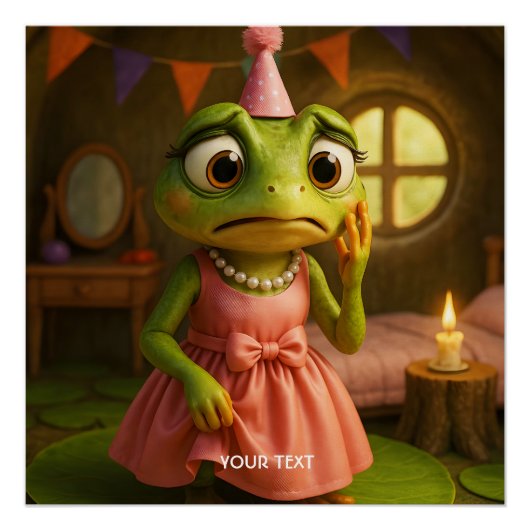 Fantasy Niedlich Frog Girl Party Poster (Vorderseite)