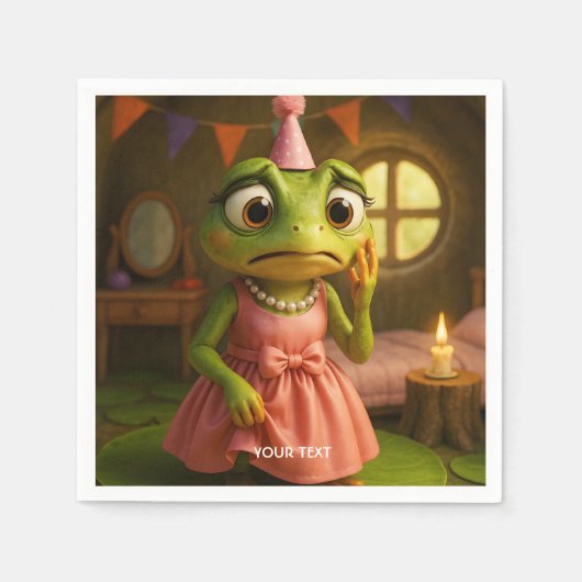 Fantasy Niedlich Frog Girl Party Serviette (Vorderseite)