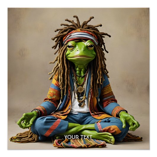 Fantasy Niedlich Frog treibt Meditation ab Poster (Vorderseite)
