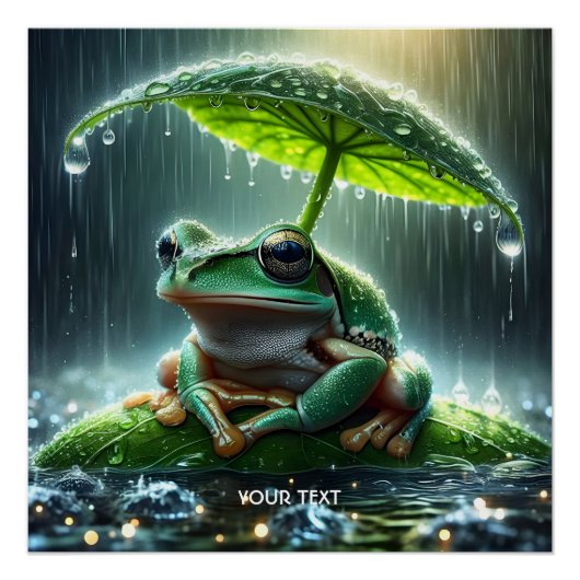 Fantasy Niedlich Frosch Leaf Umbrella Poster (Vorderseite)