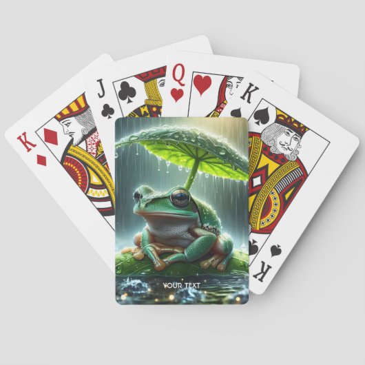 Fantasy Niedlich Frosch Leaf Umbrella Spielkarten (Rückseite)