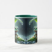 Fantasy Niedlich Frosch Leaf Umbrella Tasse (Zentrum)