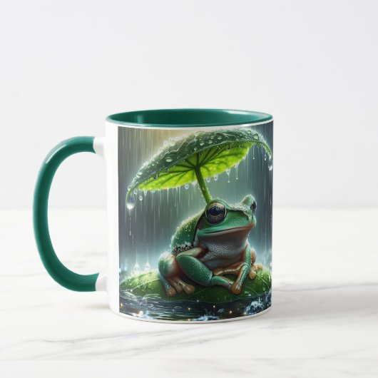 Fantasy Niedlich Frosch Leaf Umbrella Tasse (Links)
