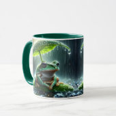 Fantasy Niedlich Frosch Leaf Umbrella Tasse (Vorderseite Links)
