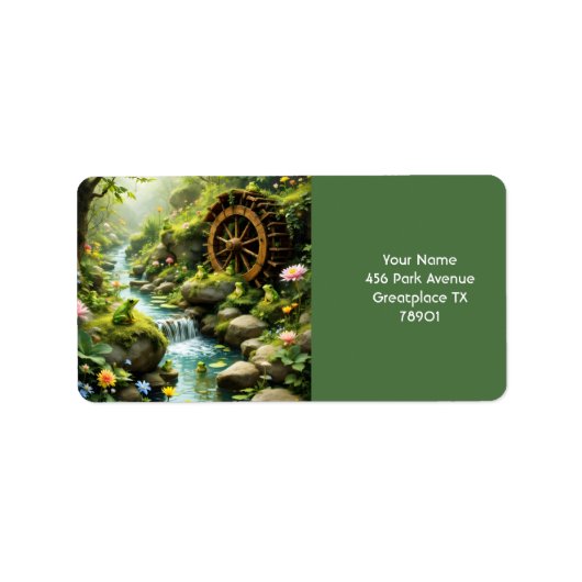 Fantasy Niedlich Froschwald Adressaufkleber (Vorne)