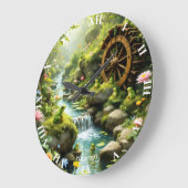 Fantasy Niedlich Froschwald Große Wanduhr (Winkel)
