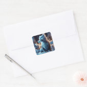 Fantasy Niedlich Frozen Cat Blume Quadratischer Aufkleber (Umschlag)