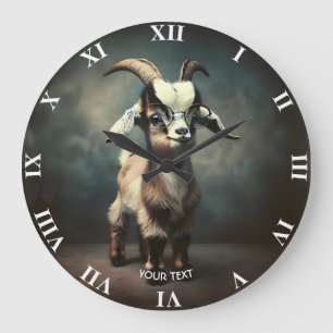 Fantasy Niedlich Funny Baby Goat Große Wanduhr