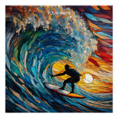 Fantasy Niedlich gestanztes Glas Surfer Poster (Vorderseite)