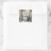 Fantasy Niedlich Ghost Bathroom Paper Quadratischer Aufkleber (Tasche)