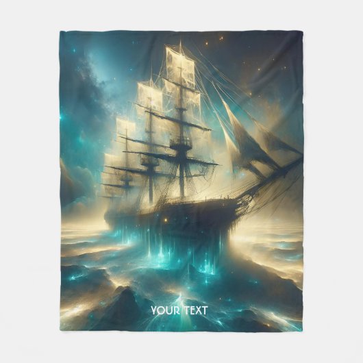 Fantasy Niedlich Ghost Sea Ship Fleecedecke (Vorderseite)