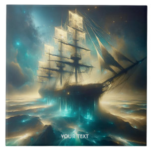 Fantasy Niedlich Ghost Sea Ship Fliese