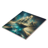 Fantasy Niedlich Ghost Sea Ship Fliese (Seite)