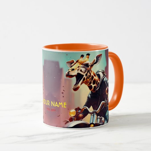 Fantasy Niedlich Giraffe Reitrad Tasse (VorderseiteRechts)