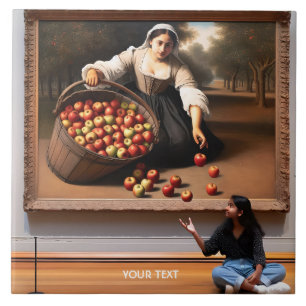 Fantasy Niedlich Girl Apple Picture Fliese