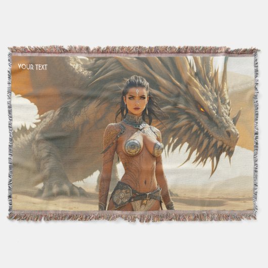Fantasy Niedlich Girl Dragon Wüste Decke (Vorderseite)