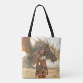 Fantasy Niedlich Girl Dragon Wüste Tasche (Rückseite)