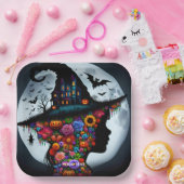Fantasy Niedlich Girl Hexe Halloween Pappteller (Party)