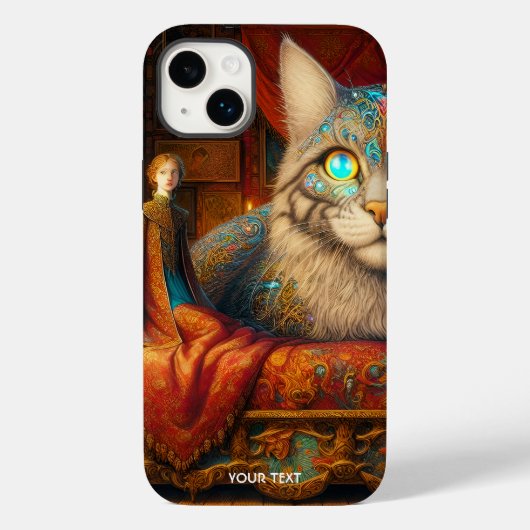 Fantasy Niedlich Girl Huge Cat Case-Mate iPhone Hülle (Rückseite)