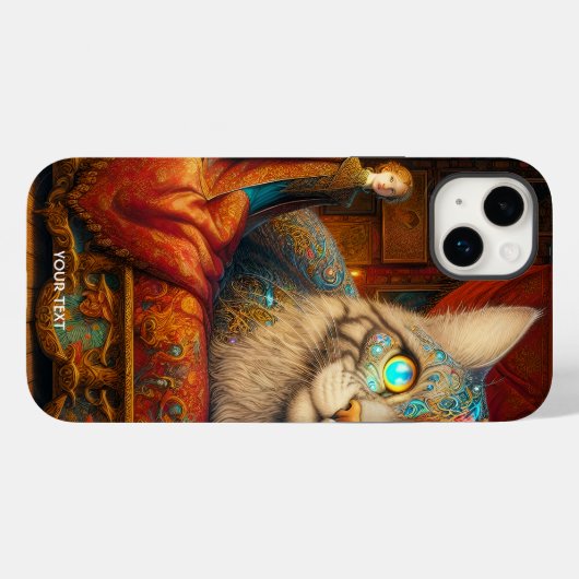 Fantasy Niedlich Girl Huge Cat Case-Mate iPhone Hülle (Rückseite (Horizontal))