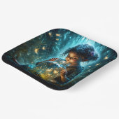 Fantasy Niedlich Girl Jar Fireflies Pappteller (Gewinkelt)