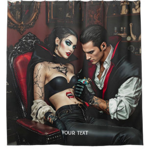 Fantasy Niedlich Girl Man Tattoo Duschvorhang