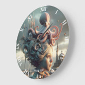Fantasy Niedlich Girl Octopus Sea Große Wanduhr (Winkel)