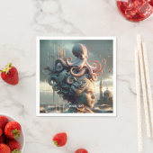 Fantasy Niedlich Girl Octopus Sea Serviette (Beispiel)