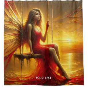 Fantasy Niedlich Girl Sun Red Dress Duschvorhang