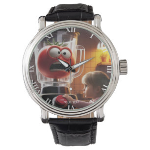 Fantasy Niedlich Girl Tomato Blender Armbanduhr