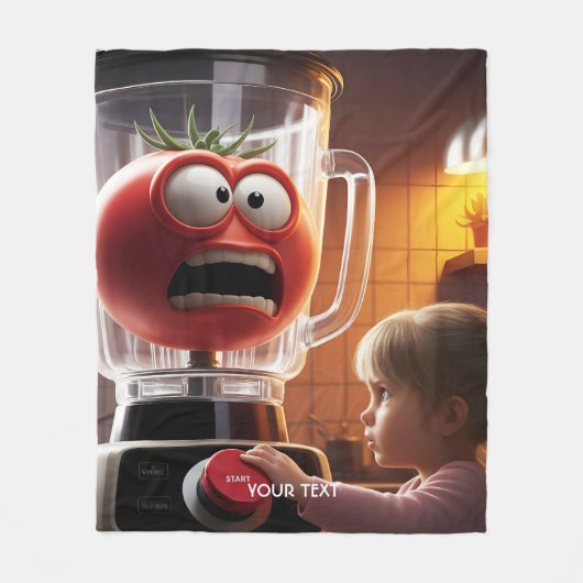 Fantasy Niedlich Girl Tomato Blender Fleecedecke (Vorderseite)