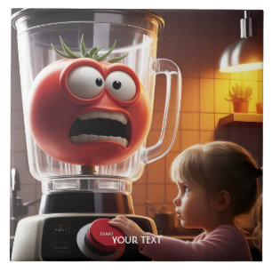Fantasy Niedlich Girl Tomato Blender Fliese